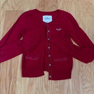 Hollister Red Cardigan, size XS